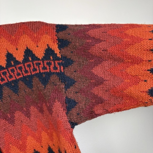 Vintage Peruvian Alpaca Women's S Cardigan Geometric Pattern Boho Hippie Indie - Picture 5 of 8